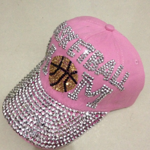 Rhinestone Hat Cotton Snapback Cap