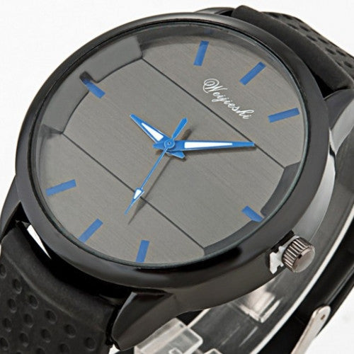 Analog Silicone Leather Watch Men